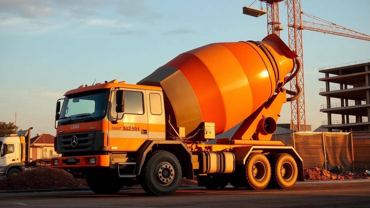 Truck mixer PT Mitra Beton Readymix Padang mengangkut beton cor readymix ke lokasi proyek di Sumatera Barat